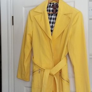 Yellow trench raincoat